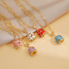 Wholesale Jewelry Sweet Style Copper Heart Shape Geometric Dripping Oil Hollow Love Bell Necklace