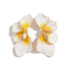 Wholesale Jewelry Sweet Style Flower Shape Alloy Dripping Oil Electroplated Earrings For Women