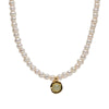Wholesale Jewelry Sweet Style Geometric Sterling Silver 925 Zircon And Natural Freshwater Pearl Pendant Necklace For Women