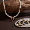 Wholesale Jewelry Sweet Style Geometric Sterling Silver 925 Zircon And Natural Freshwater Pearl Pendant Necklace For Women