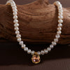 Wholesale Jewelry Sweet Style Geometric Sterling Silver 925 Zircon And Natural Freshwater Pearl Pendant Necklace For Women