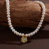 Wholesale Jewelry Sweet Style Geometric Sterling Silver 925 Zircon And Natural Freshwater Pearl Pendant Necklace For Women