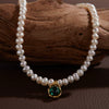 Wholesale Jewelry Sweet Style Geometric Sterling Silver 925 Zircon And Natural Freshwater Pearl Pendant Necklace For Women