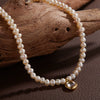 Wholesale Jewelry Sweet Style Geometric Sterling Silver 925 Zircon And Natural Freshwater Pearl Pendant Necklace For Women