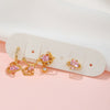 Wholesale Jewelry Sweet Style Heart Shape Brass Diamond Earrings Set For Women