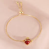 Wholesale Jewelry Sweet Style Heart Shape Copper And Glass Electroplated Love Bracelet