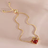 Wholesale Jewelry Sweet Style Heart Shape Copper And Glass Electroplated Love Bracelet