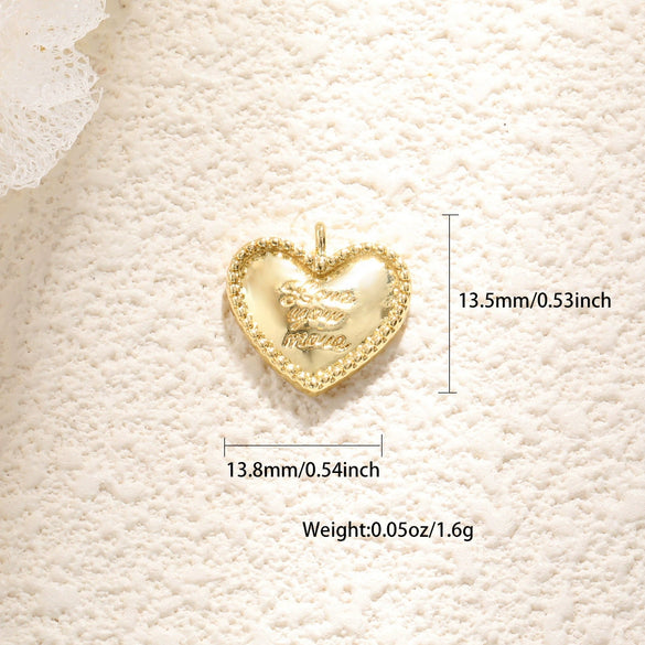 Wholesale Jewelry Sweet Style Heartshaped Copper Dripping Oil Gold Plated Pendant Necklace Handmade Accessories