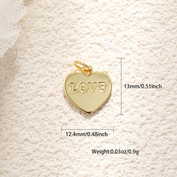 Wholesale Jewelry Sweet Style Heartshaped Copper Dripping Oil Gold Plated Pendant Necklace Handmade Accessories
