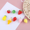 Wholesale Jewelry Sweet Style Plastic Resin Fruit Strawberry Apple Pineapple Grape Lemon Pendant Dripping Glue Handmade