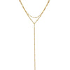 Wholesale Jewelry Tassel Double Side Chain 316L Stainless Steel 18K Gold Electroplated Geometric Collarbone Necklace