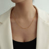 Wholesale Jewelry Tassel Double Side Chain 316L Stainless Steel 18K Gold Electroplated Geometric Collarbone Necklace