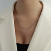 Wholesale Jewelry Tassel Double Side Chain 316L Stainless Steel 18K Gold Electroplated Geometric Collarbone Necklace