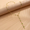 Wholesale Jewelry Tassel Y Clavicle Chain Necklace Women's Simple Multi Layer Inlaid Artificial Crystal Alloy With Geometric Pattern Electroplated