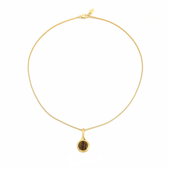 Wholesale Jewelry Tiger Eye Stone Shell Black Agate Copper Geometric Vintage Handmade Necklace Bracelet Clavicle Chain For Women