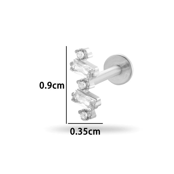 Wholesale Jewelry Titanium Alloy Geometric Electroplating Water Drop Pendant Ear Nail Puncture Jewelry Unisex