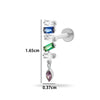 Wholesale Jewelry Titanium Alloy Geometric Electroplating Water Drop Pendant Ear Nail Puncture Jewelry Unisex
