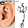 Wholesale Jewelry Titanium Heart Shape Diamond Earrings And Eyebrow Nails