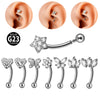 Wholesale Jewelry Titanium Heart Shape Diamond Earrings And Eyebrow Nails