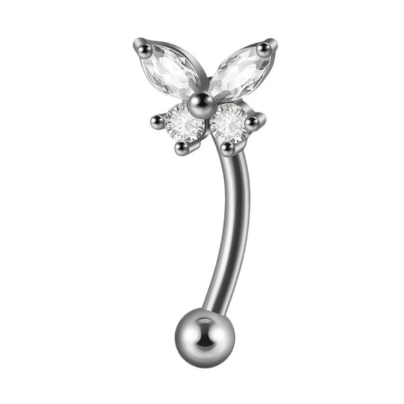 Wholesale Jewelry Titanium Heart Shape Diamond Earrings And Eyebrow Nails