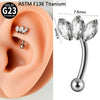 Wholesale Jewelry Titanium Heart Shape Diamond Earrings And Eyebrow Nails