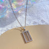Wholesale Jewelry Titanium Steel Abacus Pendant Necklace With Mixed Gem Inlay And Geometric Design For Women