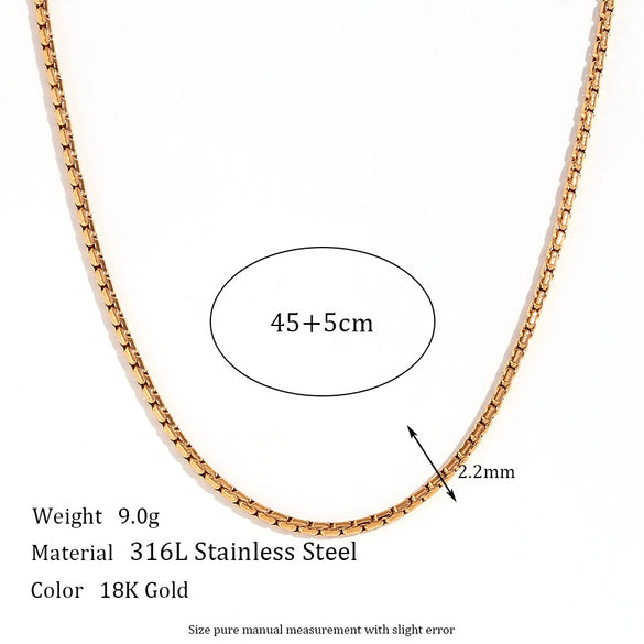 Wholesale Jewelry Titanium Steel And Stainless Steel Plain And Pearl Chain Bracelet And Necklace Waist Chain Geometric Style 18K Gold Plated