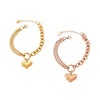Wholesale Jewelry 316L Stainless Steel Asymmetric Chain Love Pendant Bracelet With Heart And Geometric Pattern Electroplating Unisex