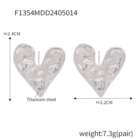 Wholesale Jewelry 316L Stainless Steel Black Agate Electroplated 18K Real Gold Heart And Geometric Style Earrings