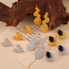 Wholesale Jewelry 316L Stainless Steel Black Agate Electroplated 18K Real Gold Heart And Geometric Style Earrings