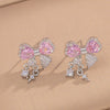 Wholesale Jewelry Titanium Steel Bow Zircon Clavicle Chain Necklace