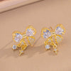 Wholesale Jewelry Titanium Steel Bow Zircon Clavicle Chain Necklace