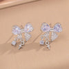 Wholesale Jewelry Titanium Steel Bow Zircon Clavicle Chain Necklace