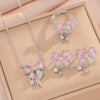 Wholesale Jewelry Titanium Steel Bow Zircon Clavicle Chain Necklace
