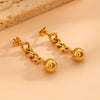 Wholesale Jewelry Titanium Steel Box Chain Multiple Ball Pendant With Plants Flowers Pattern For Women