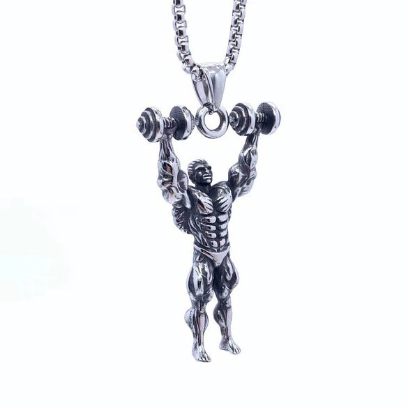 Wholesale Jewelry Titanium Steel Cartoon Characters Polished Pendant Necklace With Pearl Chain For Unisex