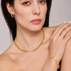Wholesale Jewelry 316L Stainless Steel Chain Round White Zircon Handmade 18K Gold Plated Luxury Elegant