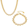 Wholesale Jewelry 316L Stainless Steel Chain Round White Zircon Handmade 18K Gold Plated Luxury Elegant