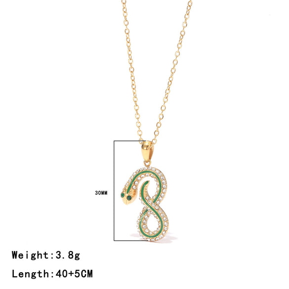 Wholesale Jewelry Titanium Steel Clavicle Chain With Snake Pattern Pendant Necklace For Women Light Luxury Style Electroplated