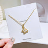 Wholesale Jewelry Titanium Steel Copper Animal Butterfly Diamond Necklace