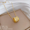 Wholesale Jewelry Titanium Steel Copper Doublering Buckle Necklace With Geometric Pattern Electroplating For Women