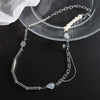 Wholesale Jewelry 316L Stainless Steel Copper Freshwater Pearl Inlaid Zircon Light Luxury Electroplating Women's Necklace Earrings