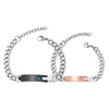 Wholesale Jewelry Titanium Steel Couple Bracelets Geometric Style With Letters Numbers Text Electroplating