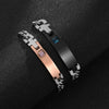 Wholesale Jewelry Titanium Steel Couple Bracelets Geometric Style With Letters Numbers Text Electroplating
