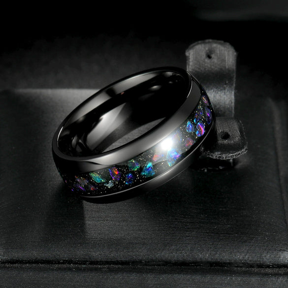 Wholesale Jewelry Titanium Steel Couple Ring Electroplated With Letters Numbers Text Pattern