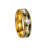Wholesale Jewelry Titanium Steel Couple Ring With Animal Zodiac Pattern Electroplated