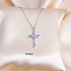 Wholesale Jewelry Titanium Steel Cross With Diamond Pendant Necklace Fashion Allmatch Unisex Electroplating Design