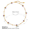 Wholesale Jewelry 316L Stainless Steel Crystal Flower Handmade Chain Necklace For Women