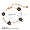 Wholesale Jewelry 316L Stainless Steel Crystal Flower Handmade Chain Necklace For Women