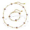 Wholesale Jewelry 316L Stainless Steel Crystal Flower Handmade Chain Necklace For Women